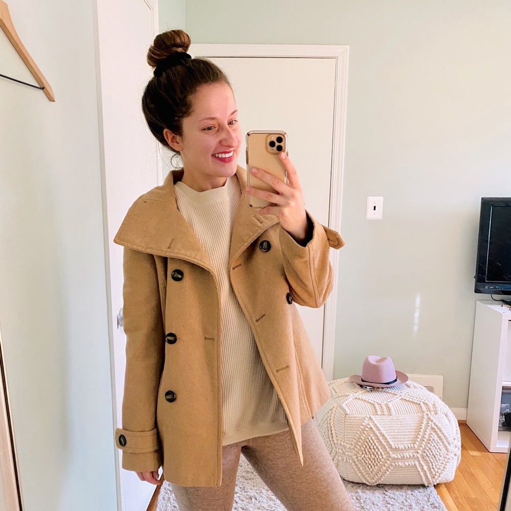 Thread & Supply Camel Wool Trench Coat Large Long